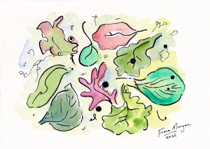 Artistic image - salad greens